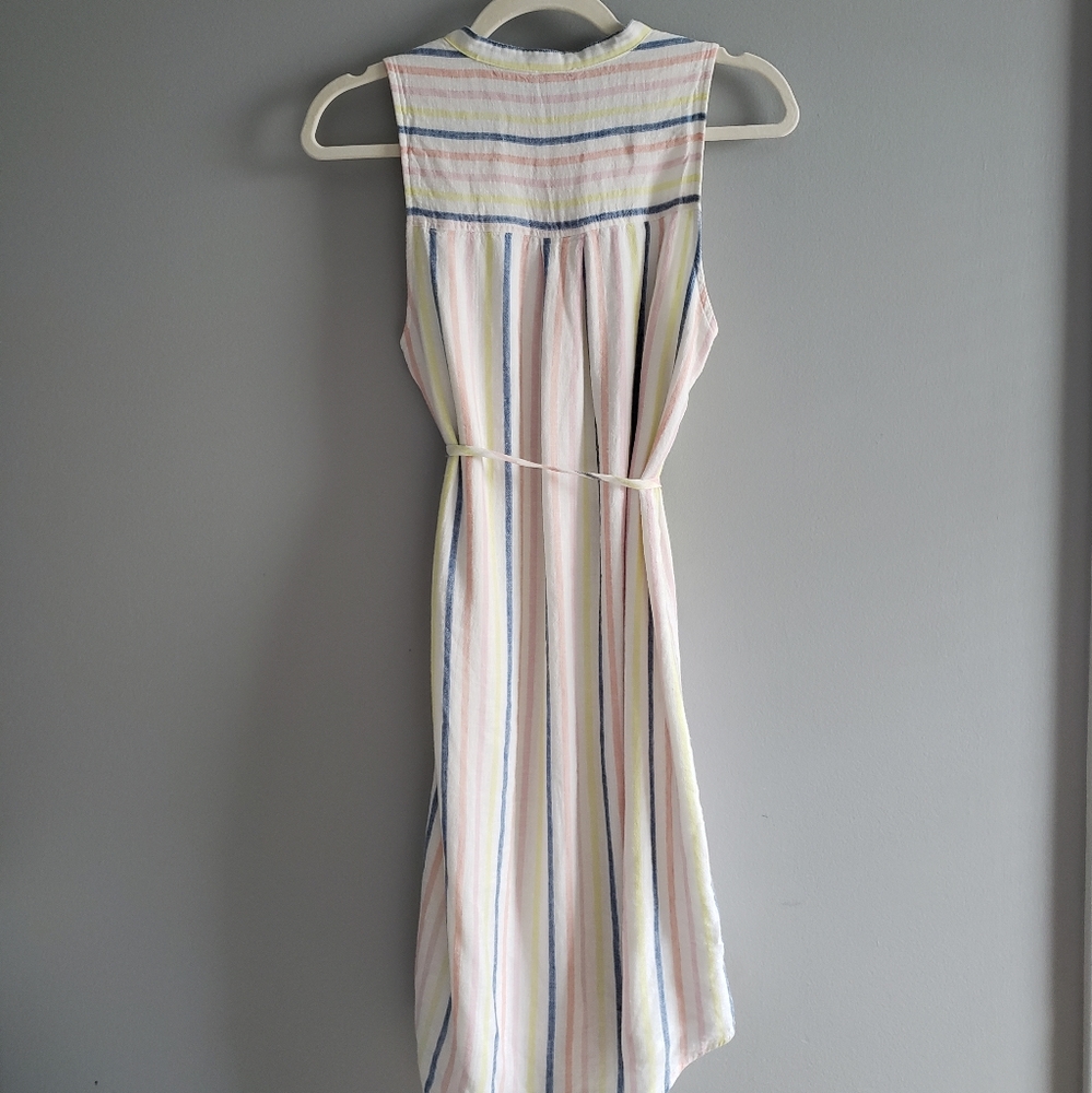 Splendid Linen Blend Button Front Midi Dress In P… - image 7